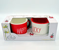Happy go Lucky 2er Set Porzellan Becher im Schmuckkarton